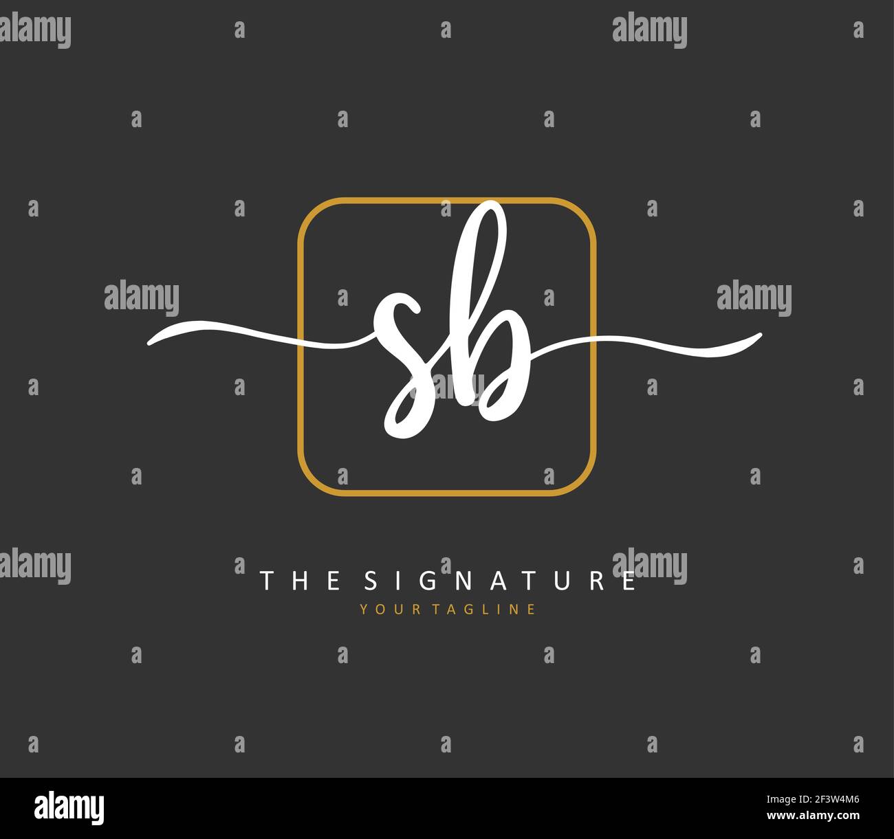 S B SB Initial letter handwriting and signature logo. A concept ...