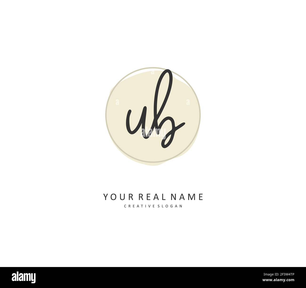 U B UB Initial letter handwriting and signature logo. A concept handwriting initial logo with template element. Stock Vector