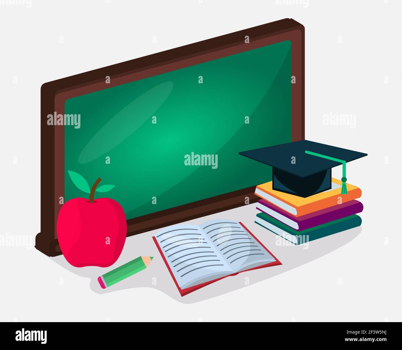 isometric back to school concept vector illustration Stock Vector