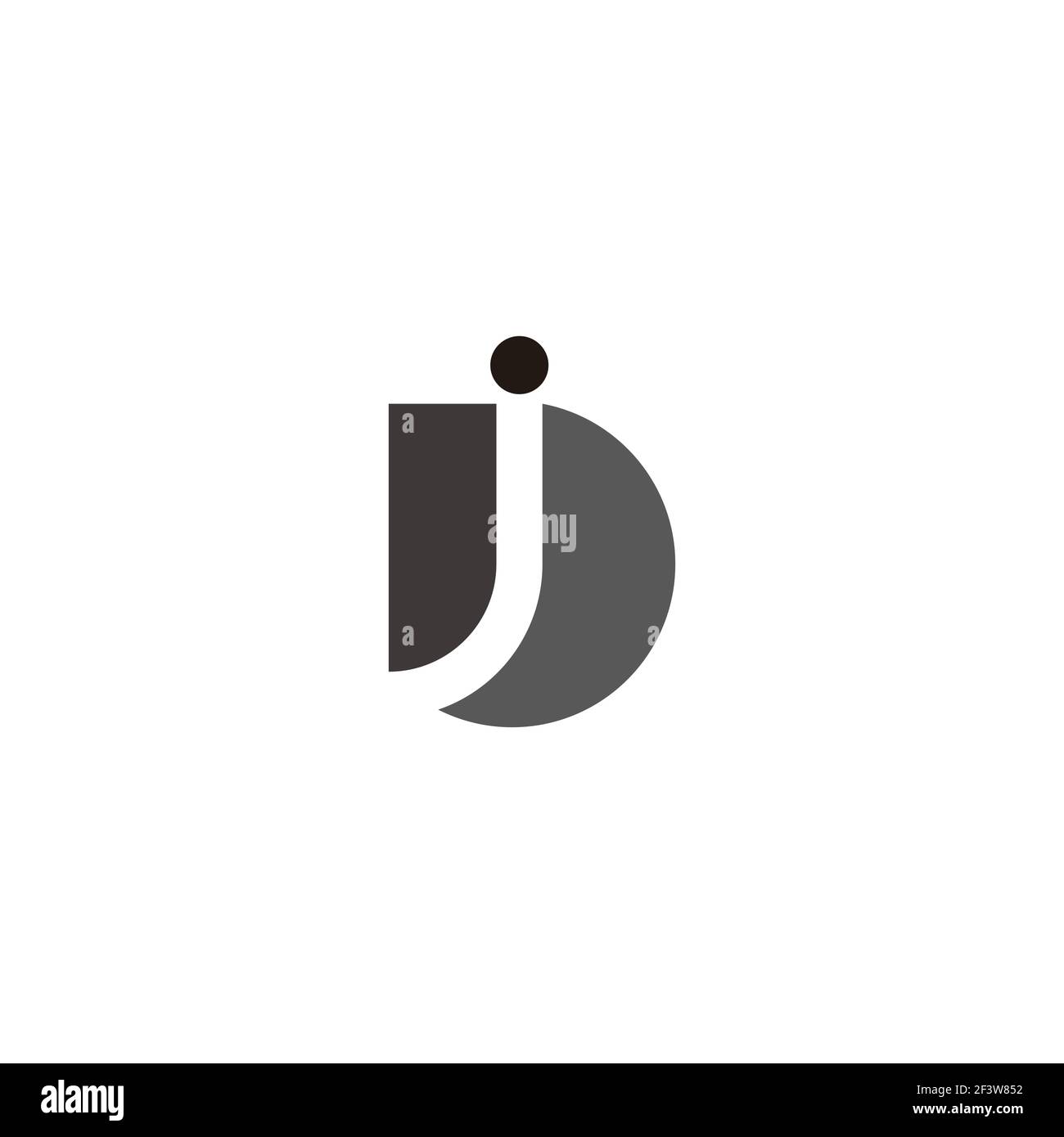 letter dj curves geometric dot motion concept logo vector Stock Vector