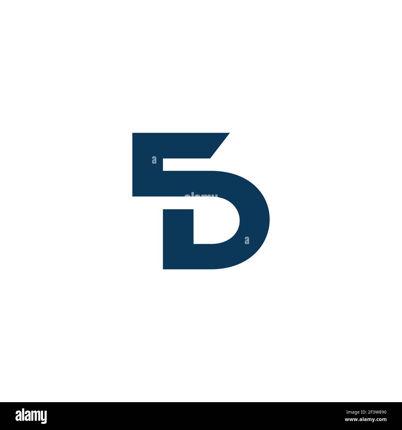 letter sd linked curve geometric simple flat logo vector Stock Vector