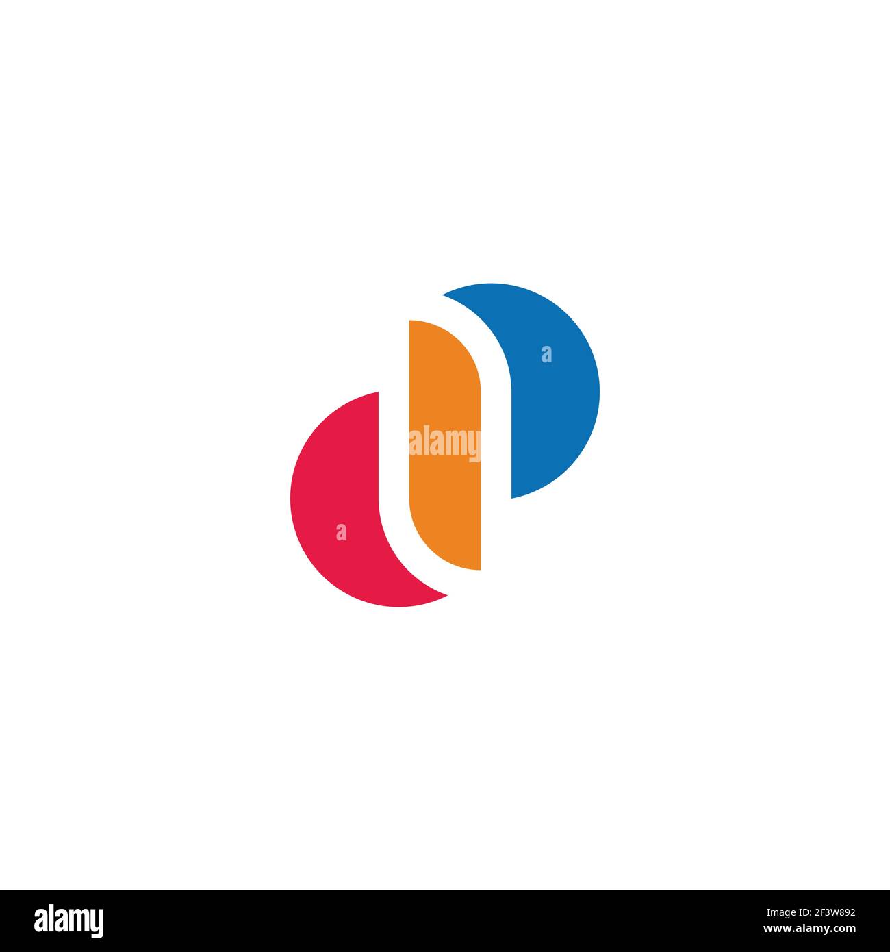 letter dp linked abstract geometric colorful design logo vector Stock Vector