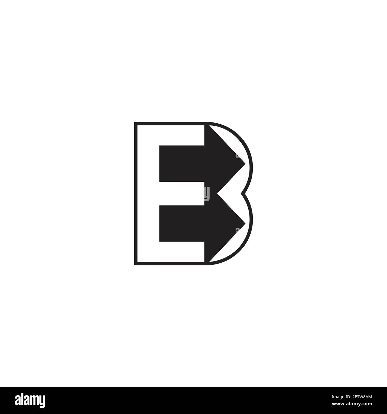 letter eb abstract arrow negative space design logo vector Stock Vector ...