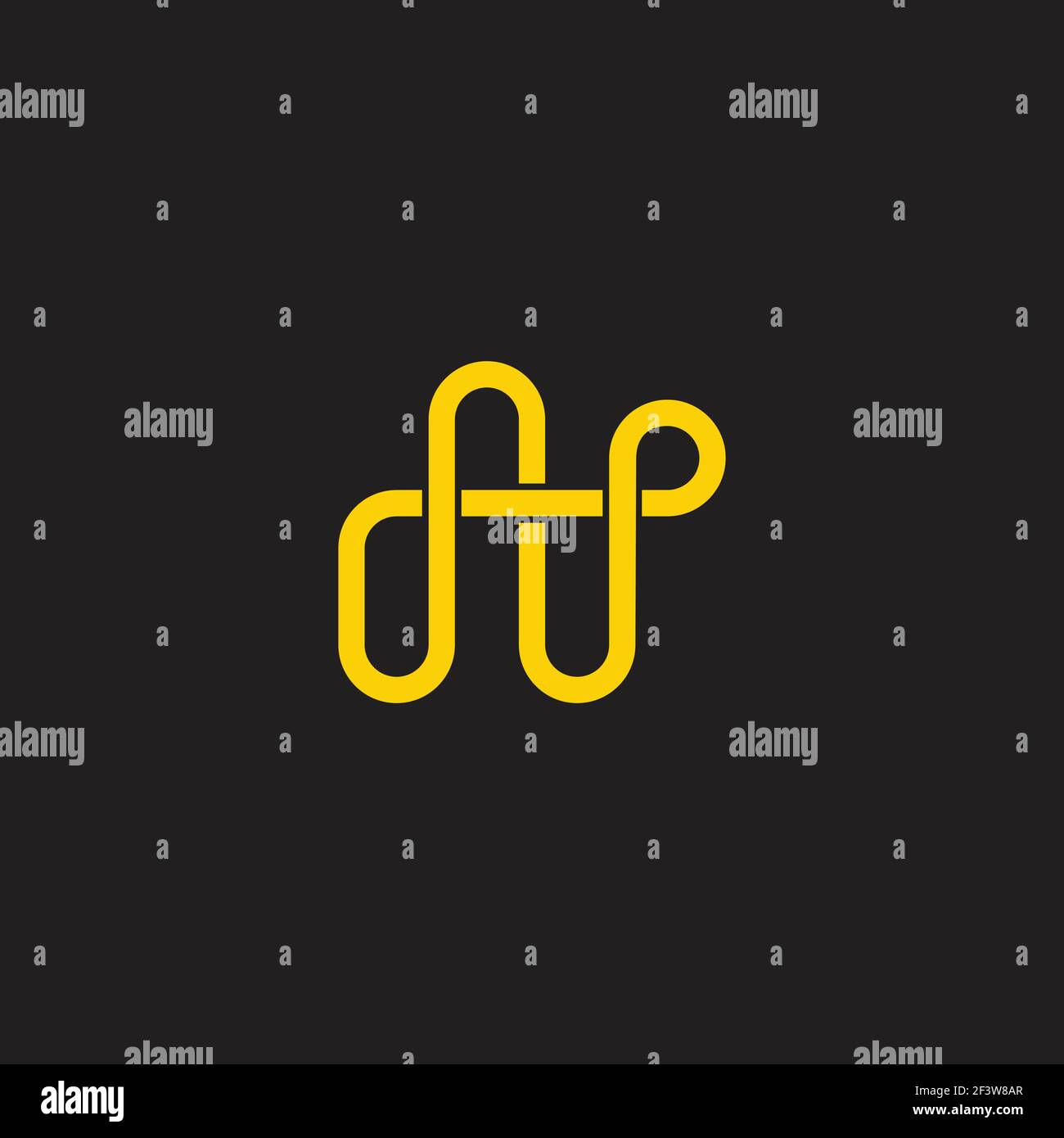 abstract letter dn simple infinite geometric linear logo vector Stock Vector