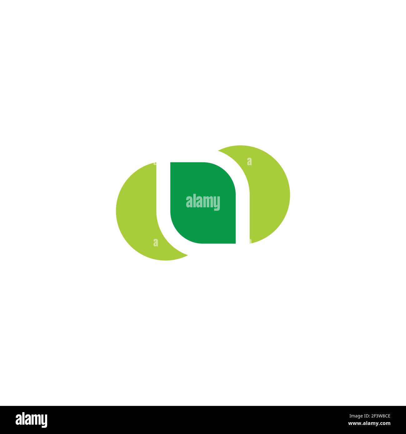 linked green leaf geometric design logo vector Stock Vector