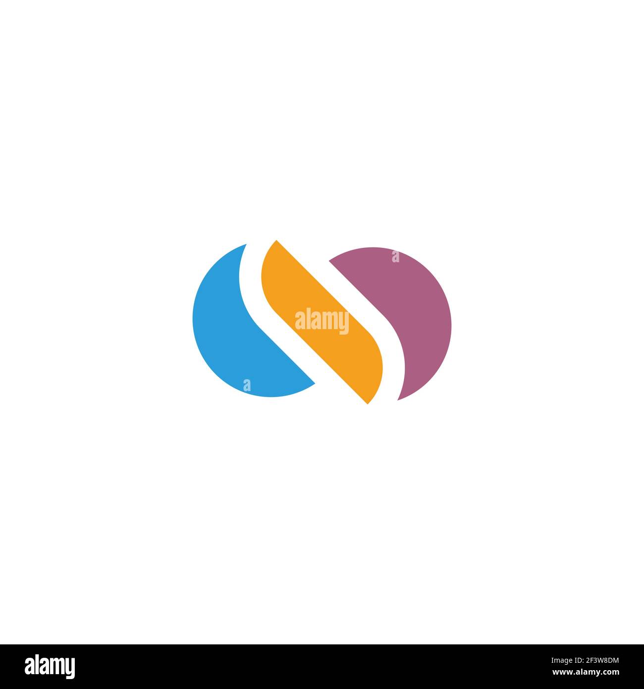abstract linked circle curves colorful logo vector Stock Vector Image ...