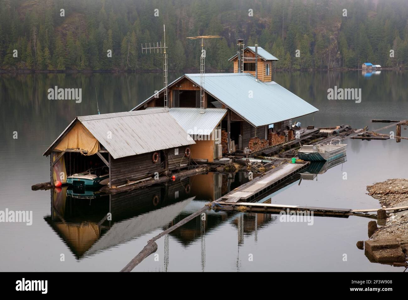 boat house at Great Central Lake near Port Alberni, Vancouver Island