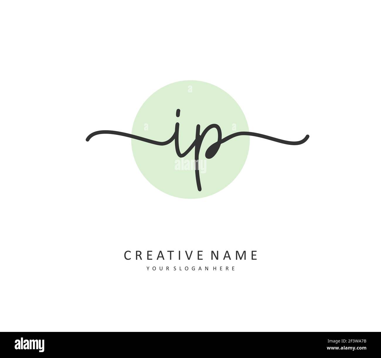 IP Initial letter handwriting and signature logo. A concept handwriting ...