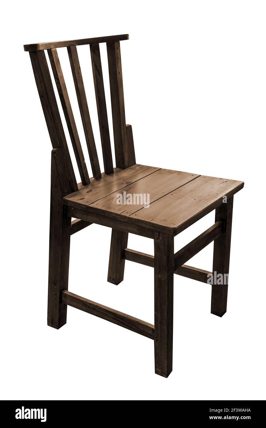 Wooden chair isolated on white background with clipping path Stock ...