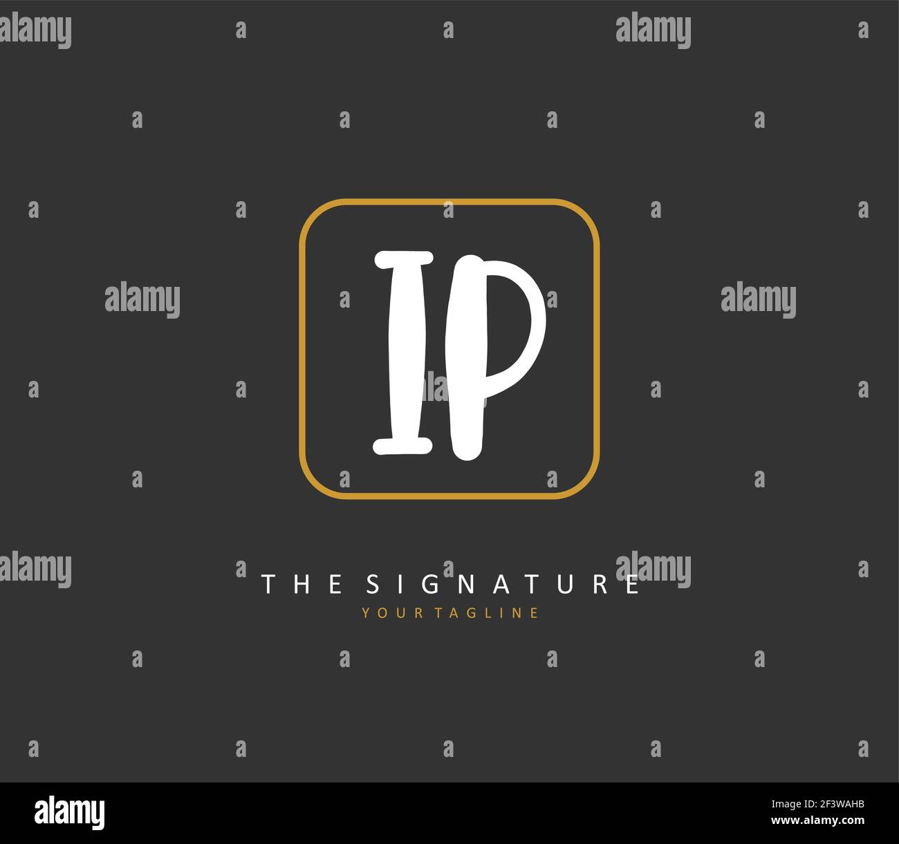 IP Initial letter handwriting and signature logo. A concept handwriting initial logo with template element. Stock Vector