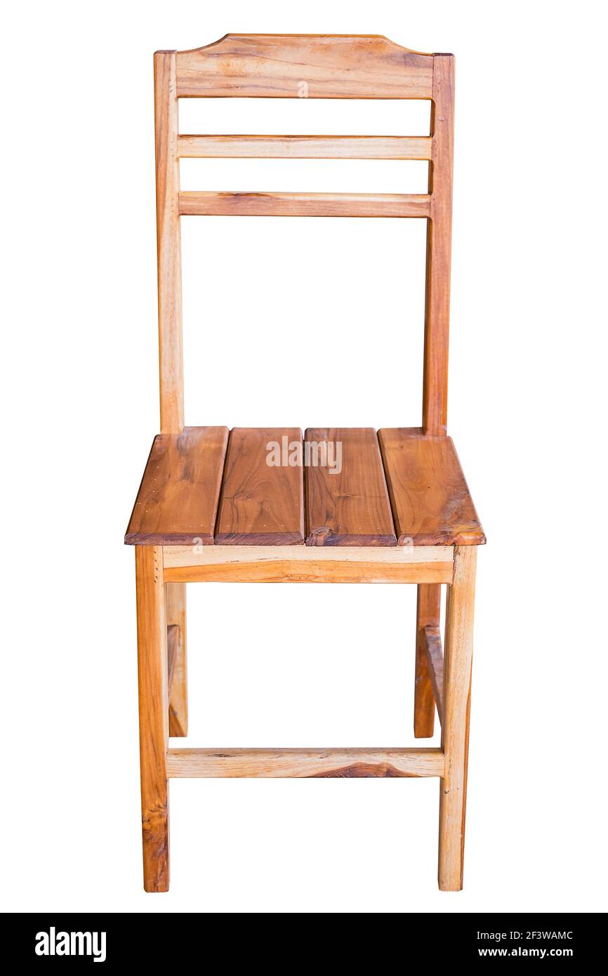 Wooden chair isolated on white background with clipping path Stock ...