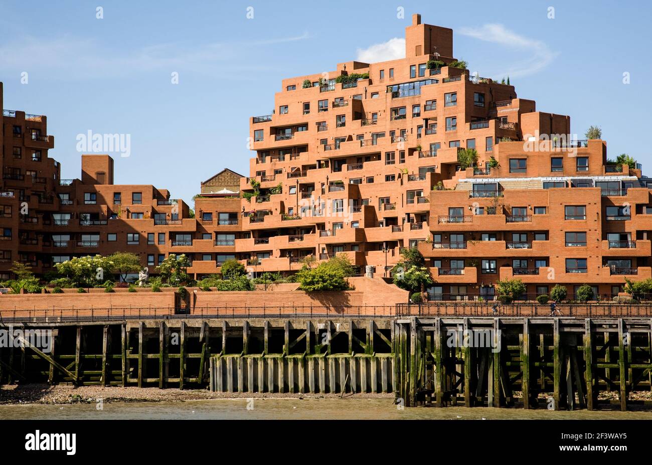 Random Apartment Complex quirky apartment complex in London, as seen from the River Thames Stock ...