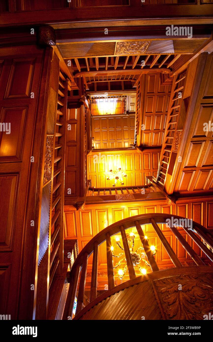 interior staircase at Craigdarroch Castle, Victoria, Vancouver Island,  British Columbia Stock Photo - Alamy, image size:866x1390