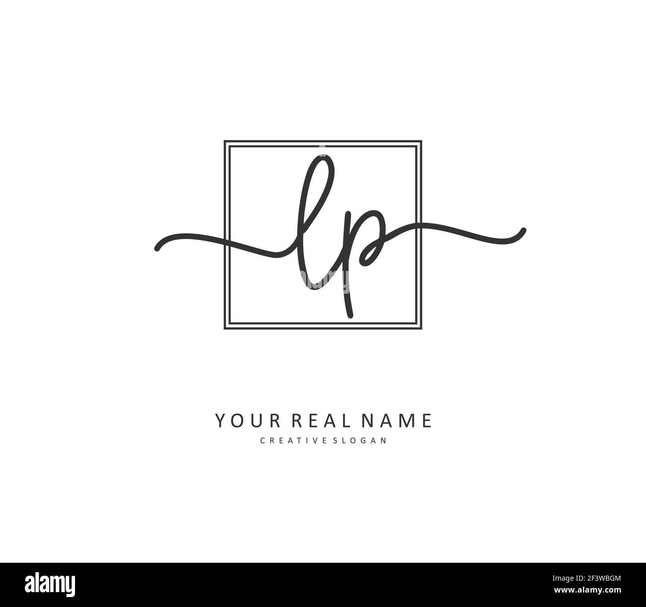 LP Initial letter handwriting and signature logo. A concept handwriting ...