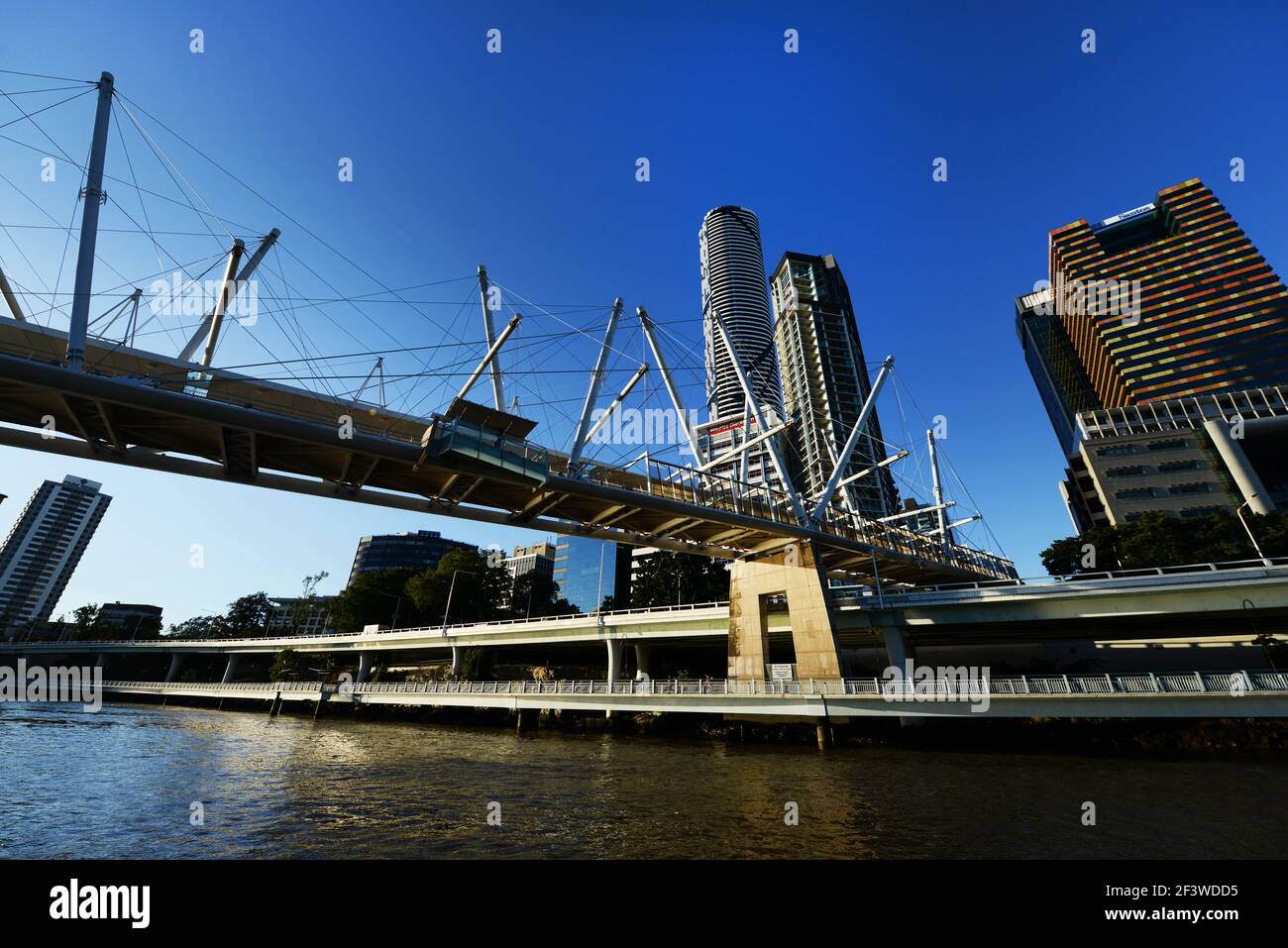 Kurilpa Bridge over the Brisbane river, Queensland, Australia Stock