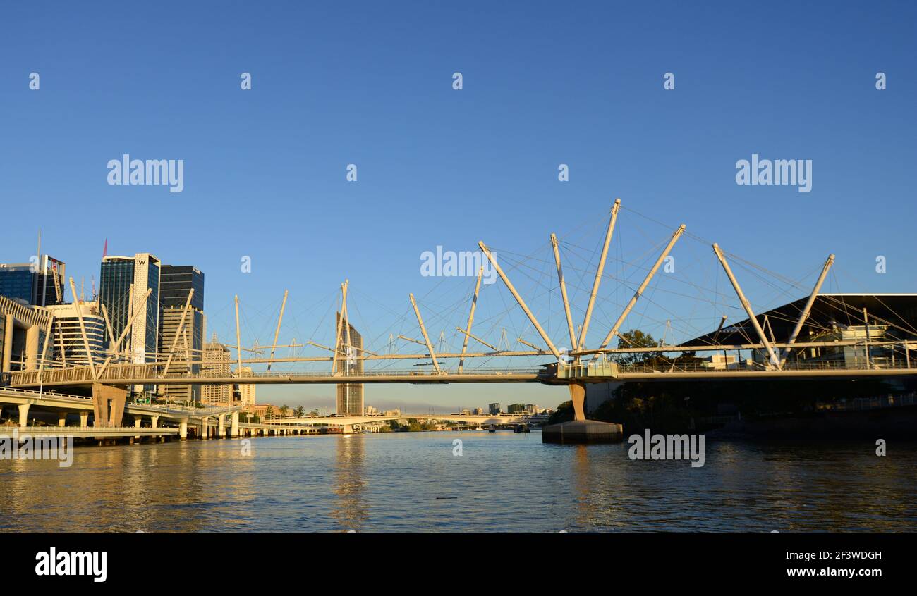 Kurilpa Bridge over the Brisbane river, Queensland, Australia Stock