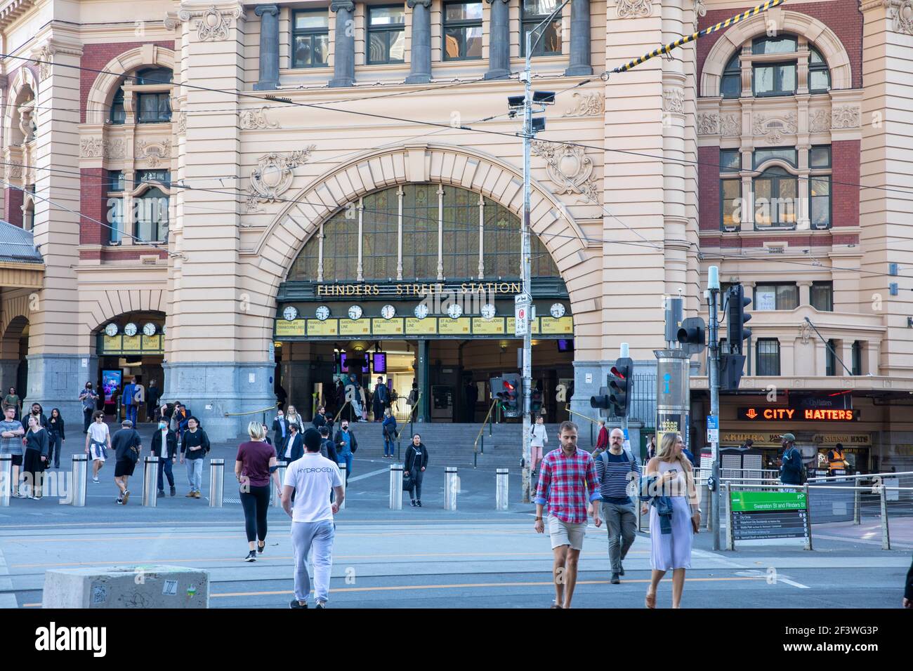 Flinders street railway station in Melbourne city centre,Victoria,Australia Stock Photo