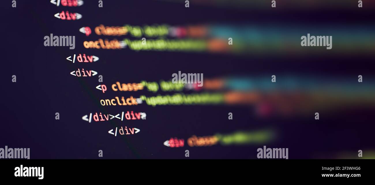 Programming code abstract background of software developer. Stock Photo