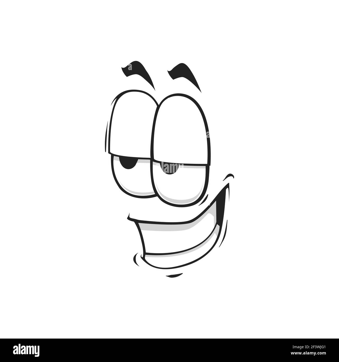 Cartoon face isolated vector icon, ogle facial expression with wide lustful  smile. Funny character flirting, positive emotion, comic face with toothy  Stock Vector Image & Art - Alamy