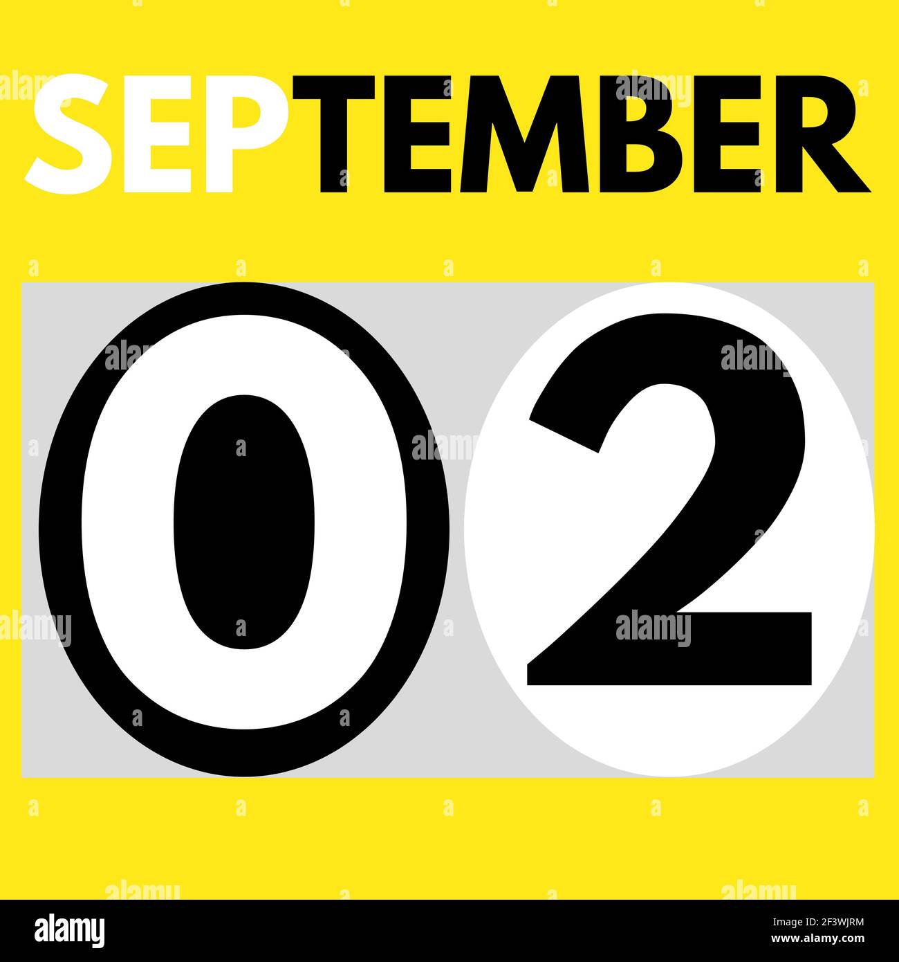 September 2 . Modern daily calendar icon .date ,day, month .calendar ...