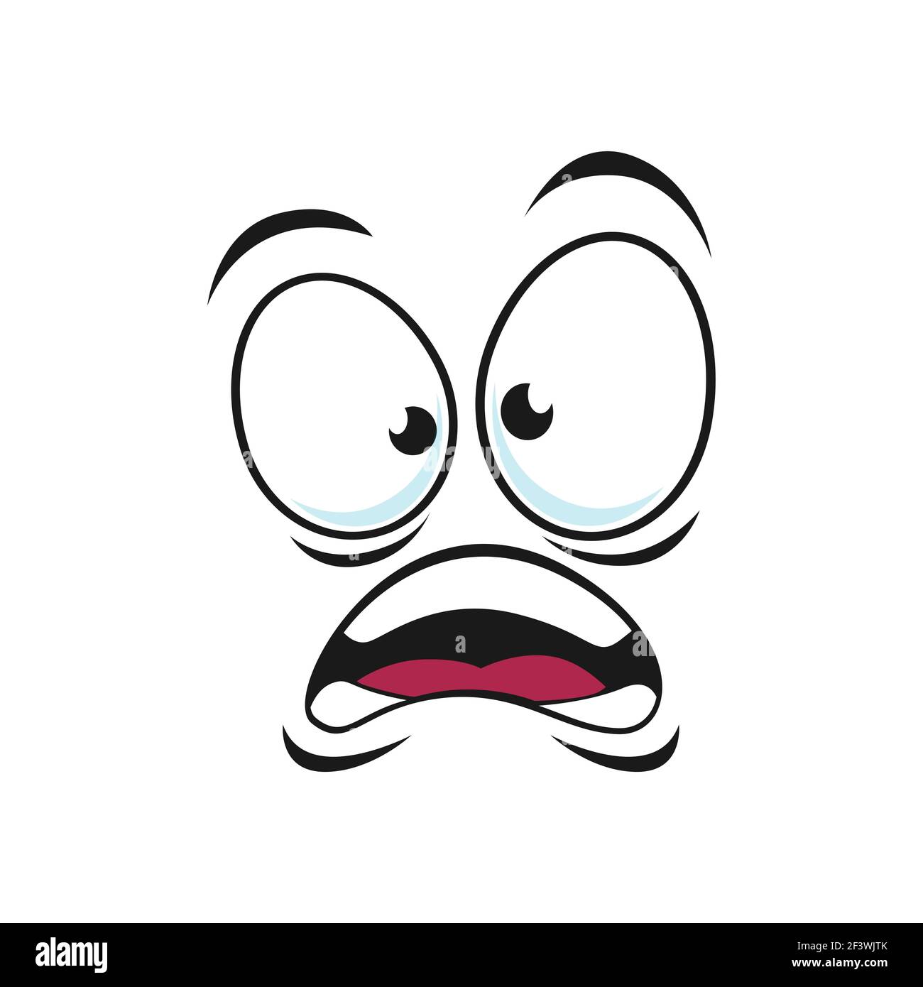 Cartoon Face Vector Icon Scared Funny Emoji Plaintive Facial