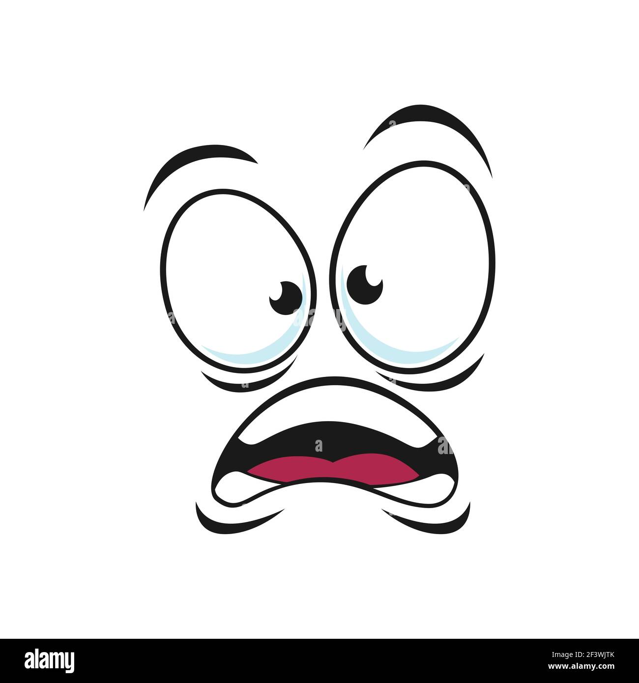 Emoji icon shocked face scared emoticon Royalty Free Vector