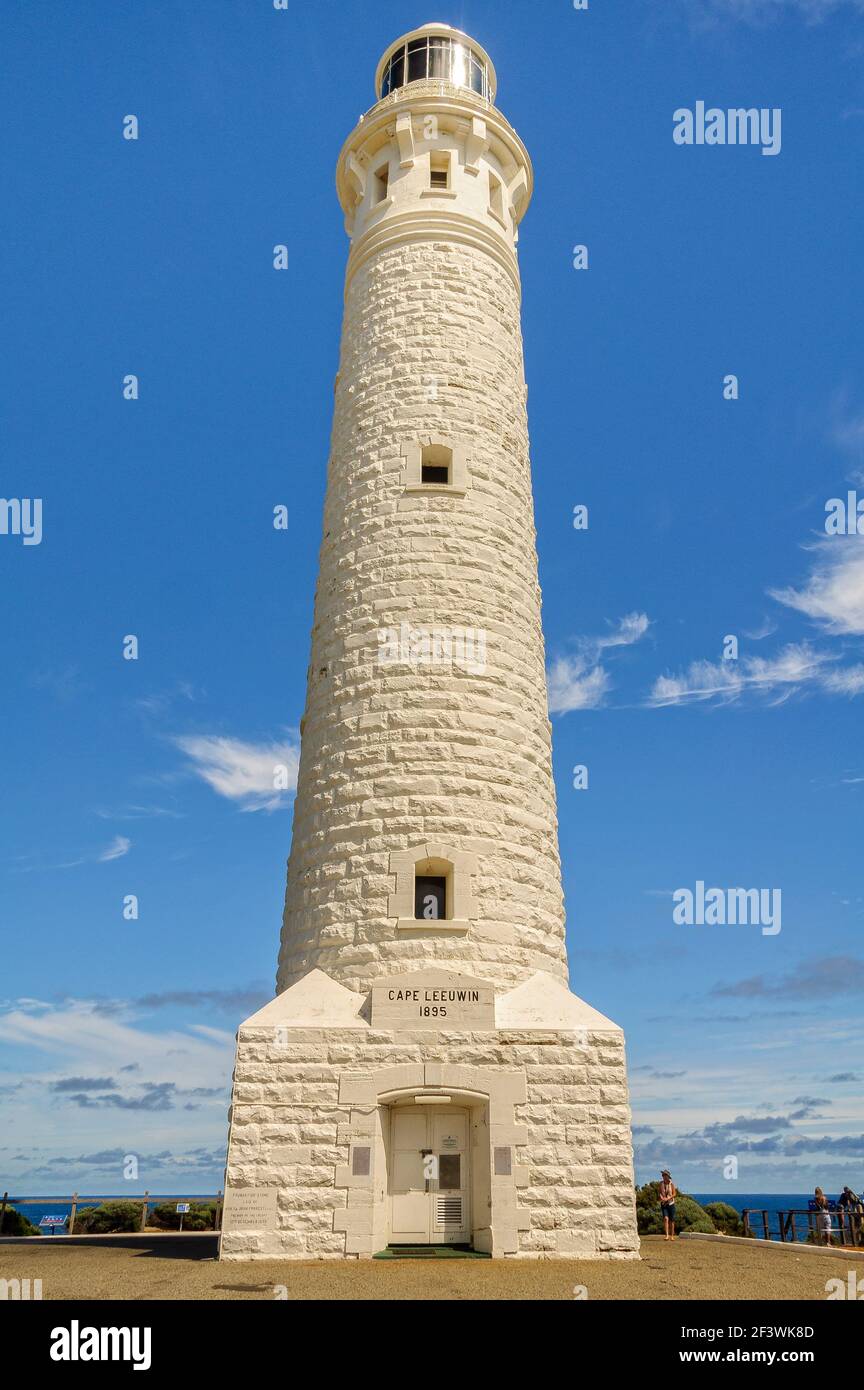 Cape Leeuwin Lighthouse is Australia's tallest mainland lighthouse. It is over 100 years old but still working - Augusta, WA, Australia Stock Photo