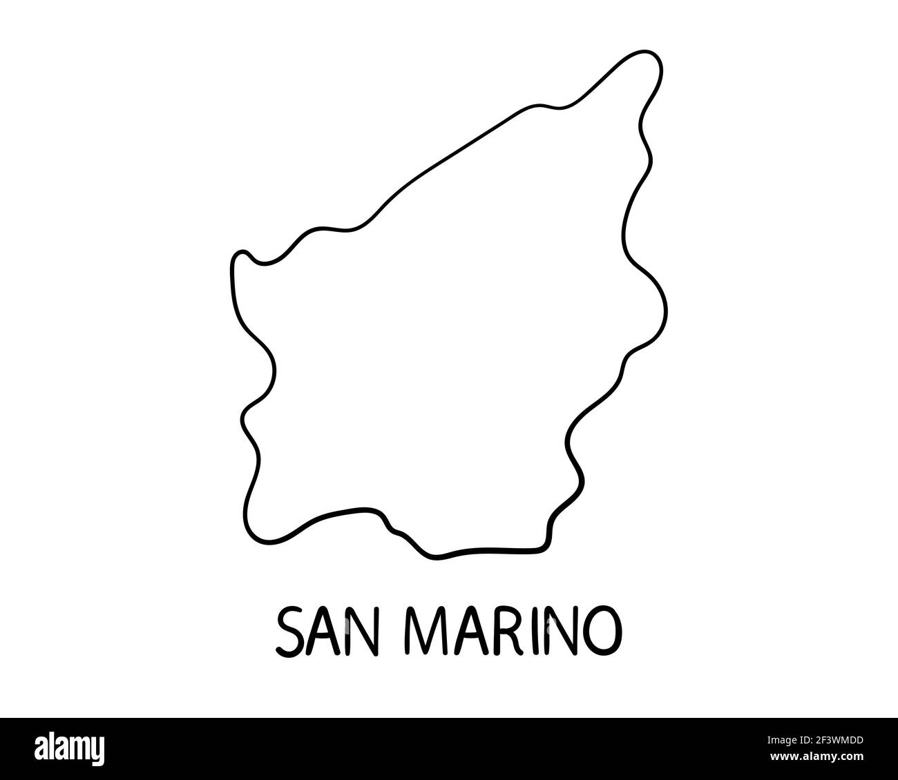 Hand drawn San Marino map illustration Stock Photo - Alamy