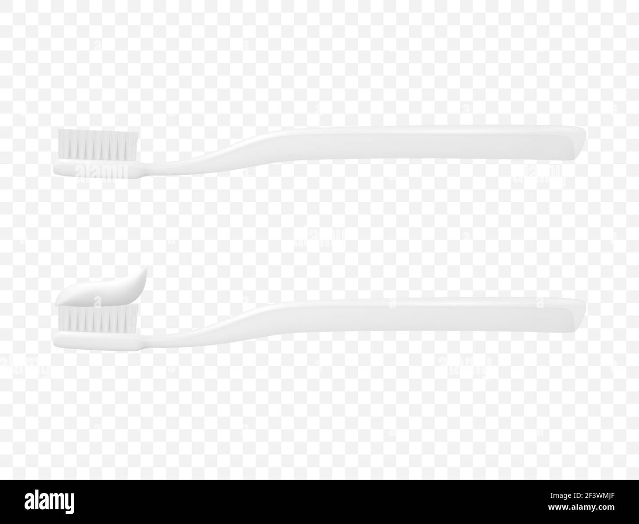 Vector 3d Realistic White Plastic Blank Toothbrush and Tooth Paste Icon ...