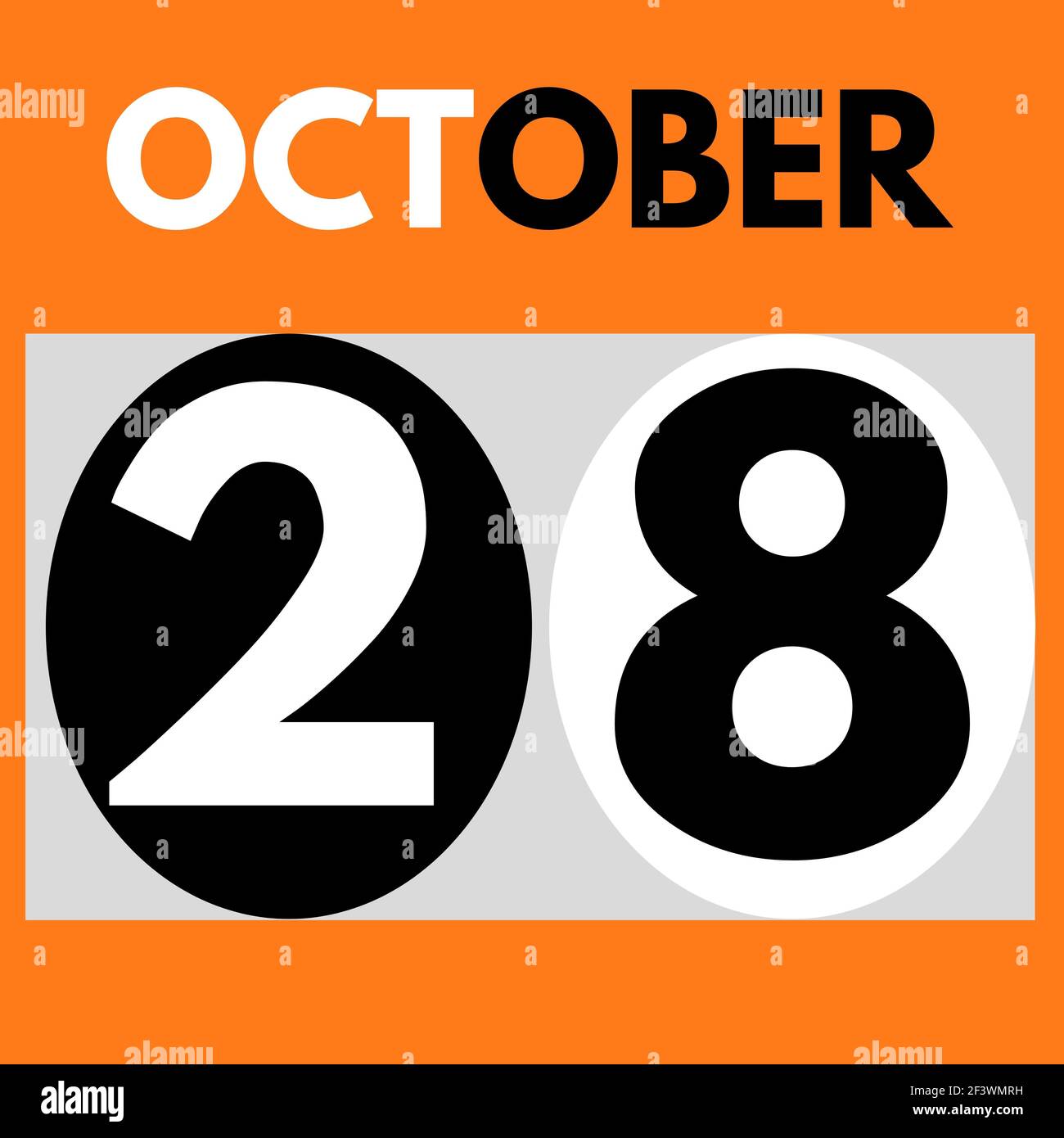 October 28 . Modern daily calendar icon .date ,day, month .calendar for ...