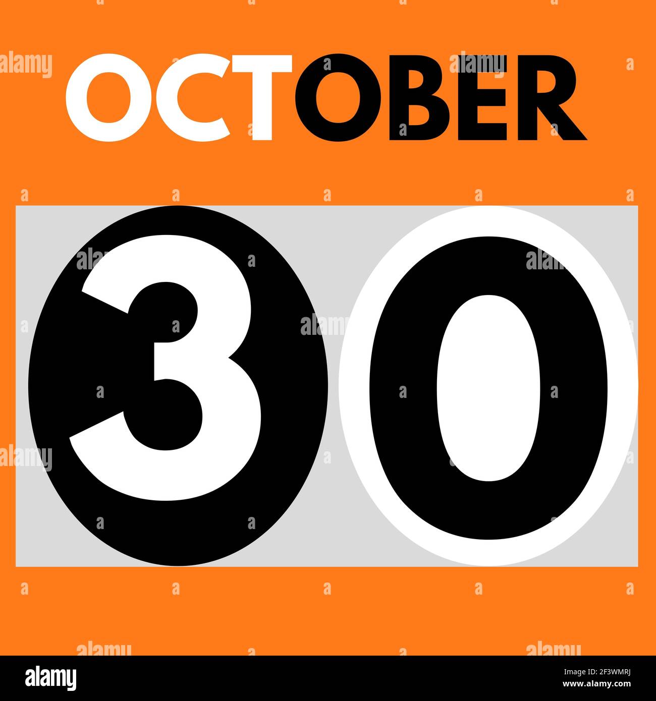 October 30 modern daily calendar icon date day month calendar for