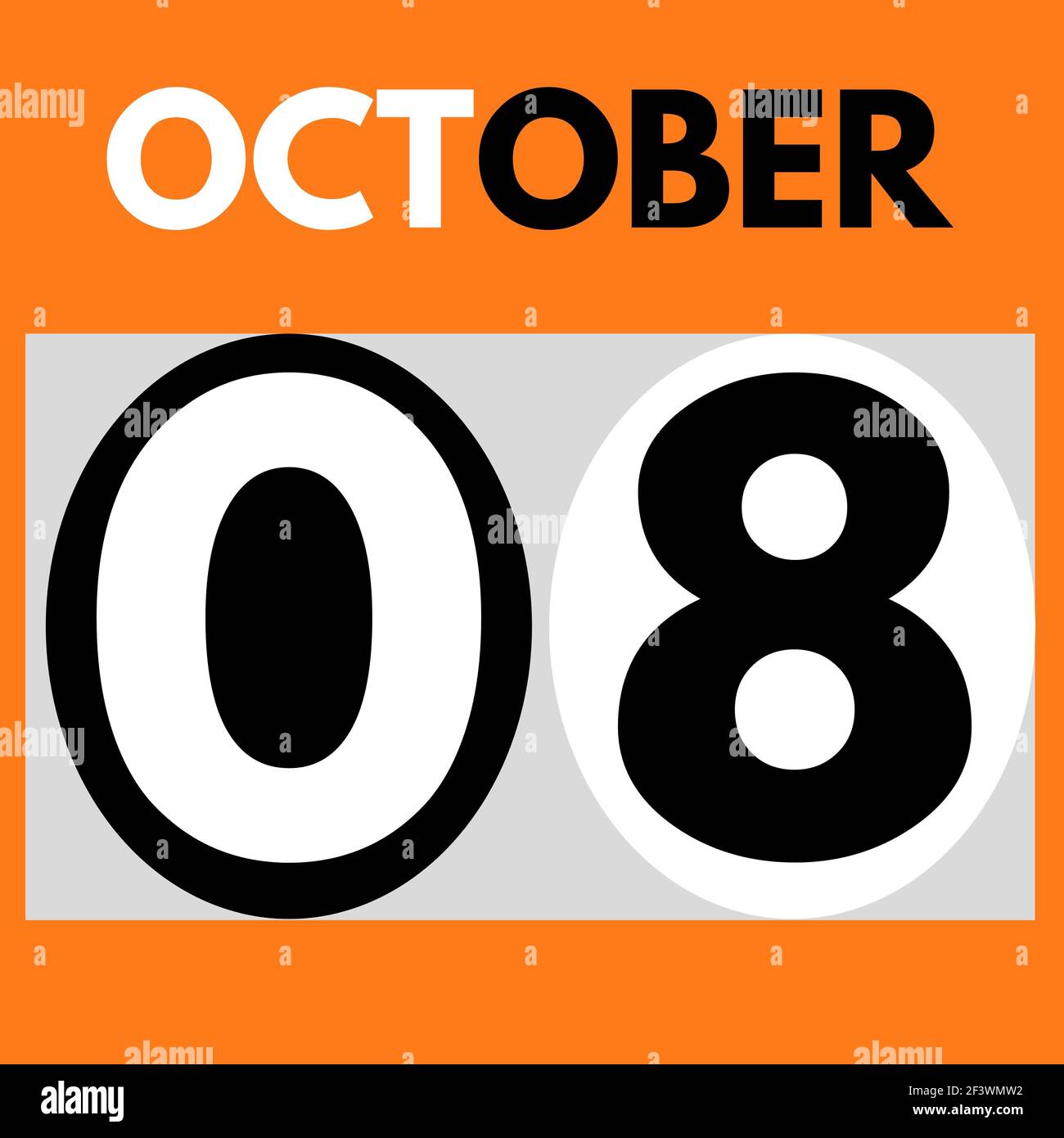 October 8 modern daily calendar icon date day month calendar for