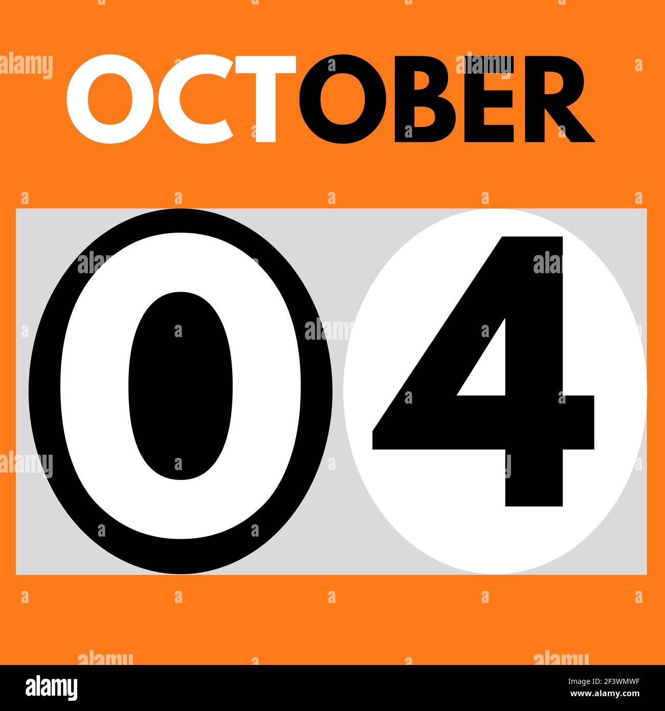 October 4 . Modern daily calendar icon .date ,day, month .calendar for ...