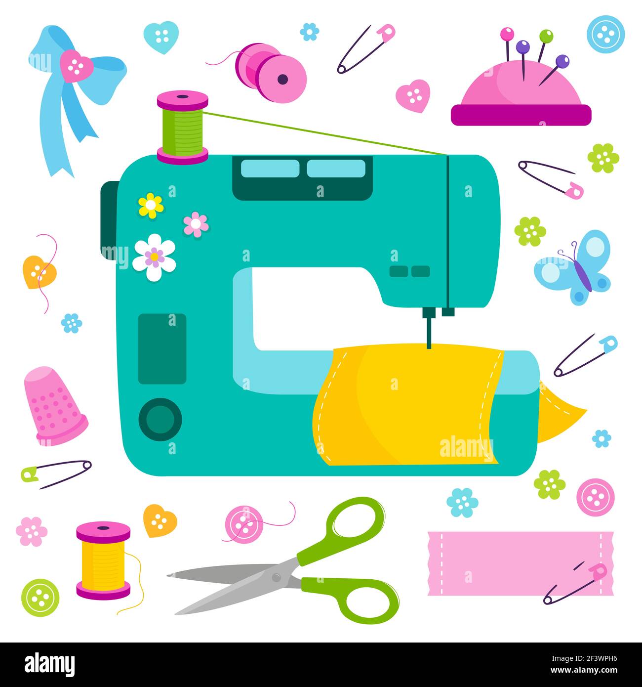 Sewing Tools Equipment And Tailor Needlework Accessories. Royalty Free SVG,  Cliparts, Vectors, and Stock Illustration. Image 81514981.