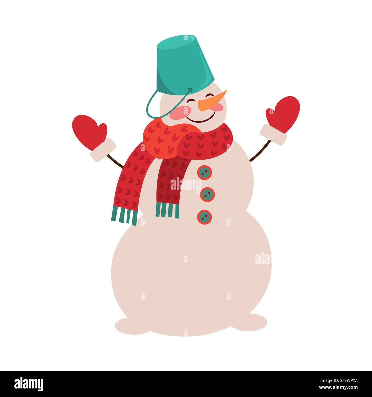 Snowman on a white isolated background. Vector illustration Stock ...