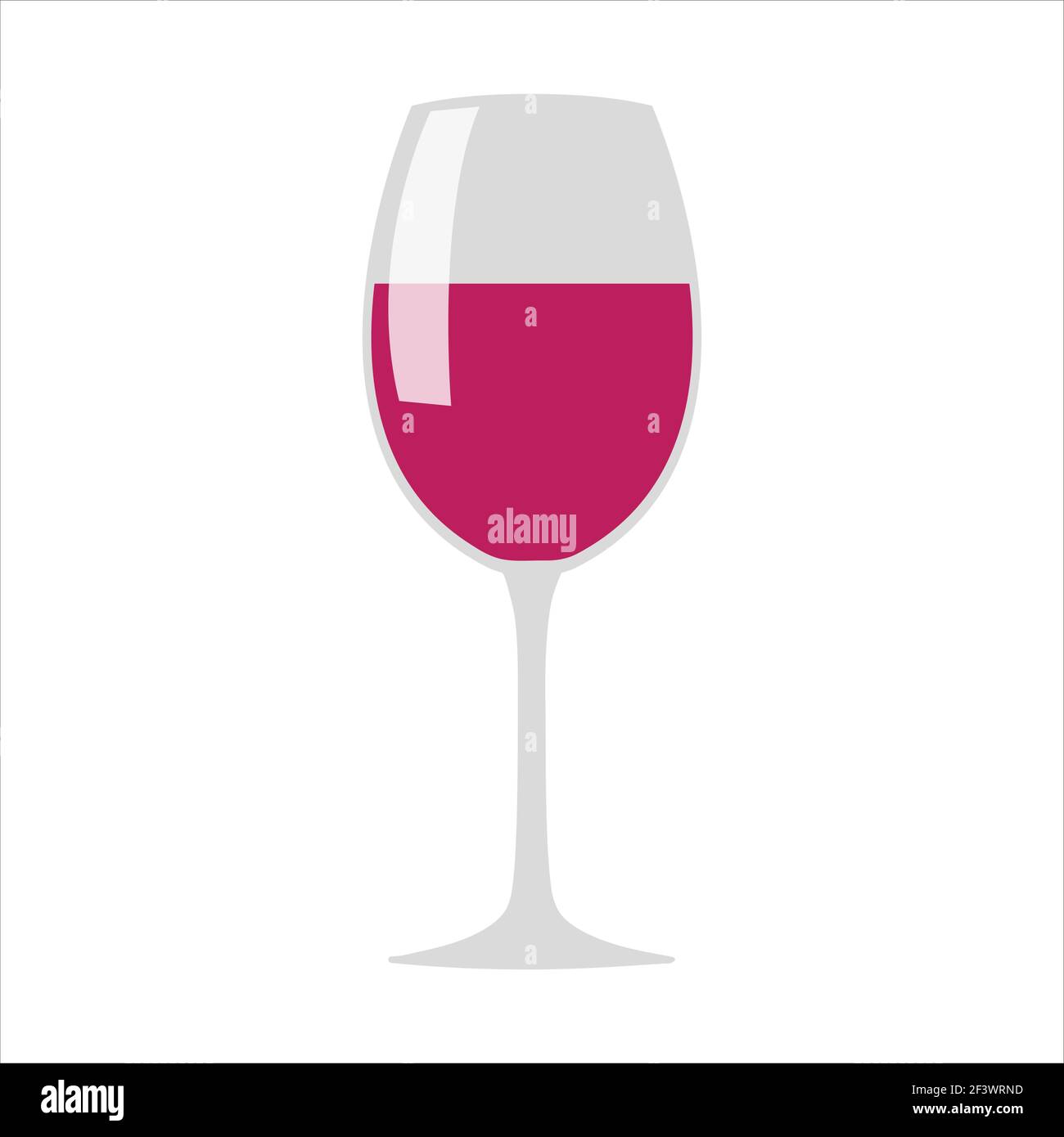 Glass of red wine. Isolated vector illustration Stock Vector Image ...