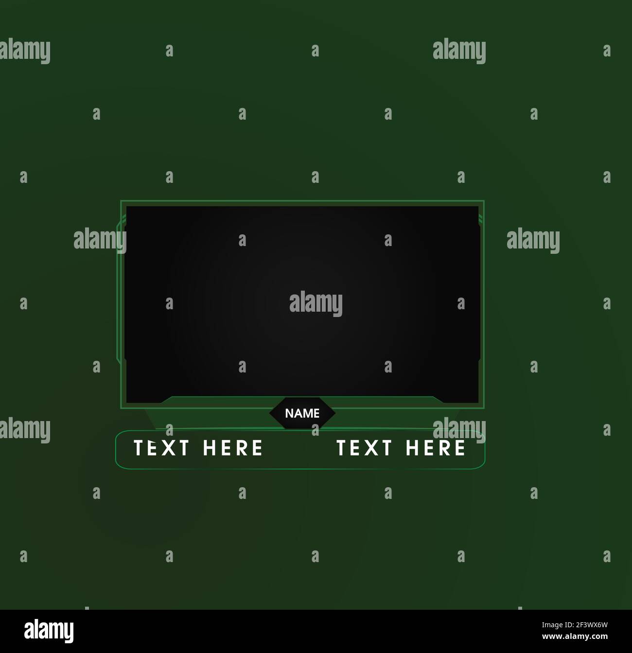 Twitch panels for live streaming Stock Vector