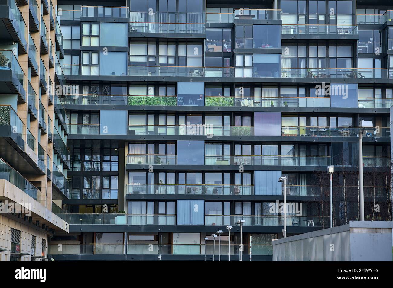 Modern glass residential building of apartment complex ofOne Beacon, Beacon Court, Sandyford, Dublin, Ireland Stock Photo