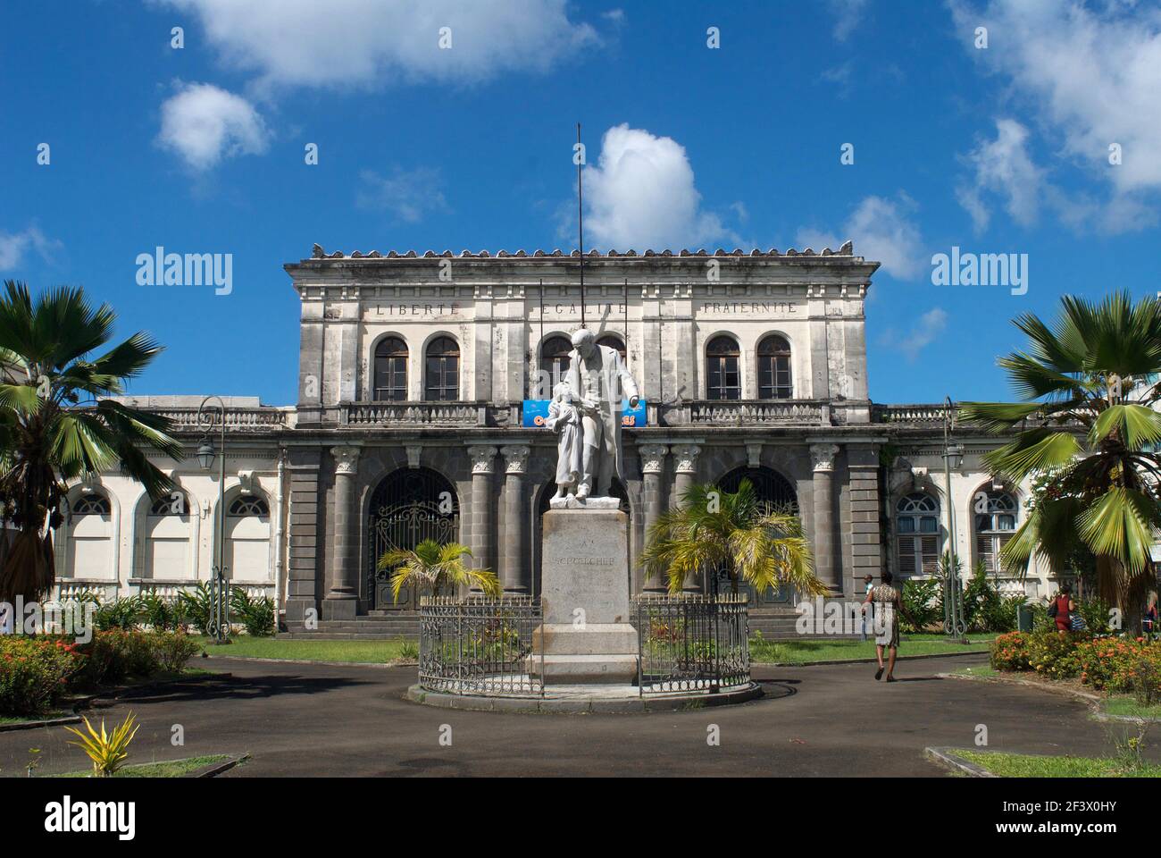 Martinique, Fort de France: memorial statue of Victor Schoelcher. The statue was destroyed on May 22, 2020, Emancipation Day in Martinique (May 22, 18 Stock Photo