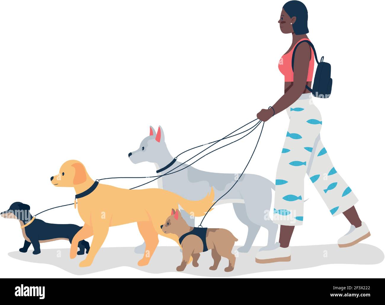 Group dogs leashes Stock Vector Images Alamy