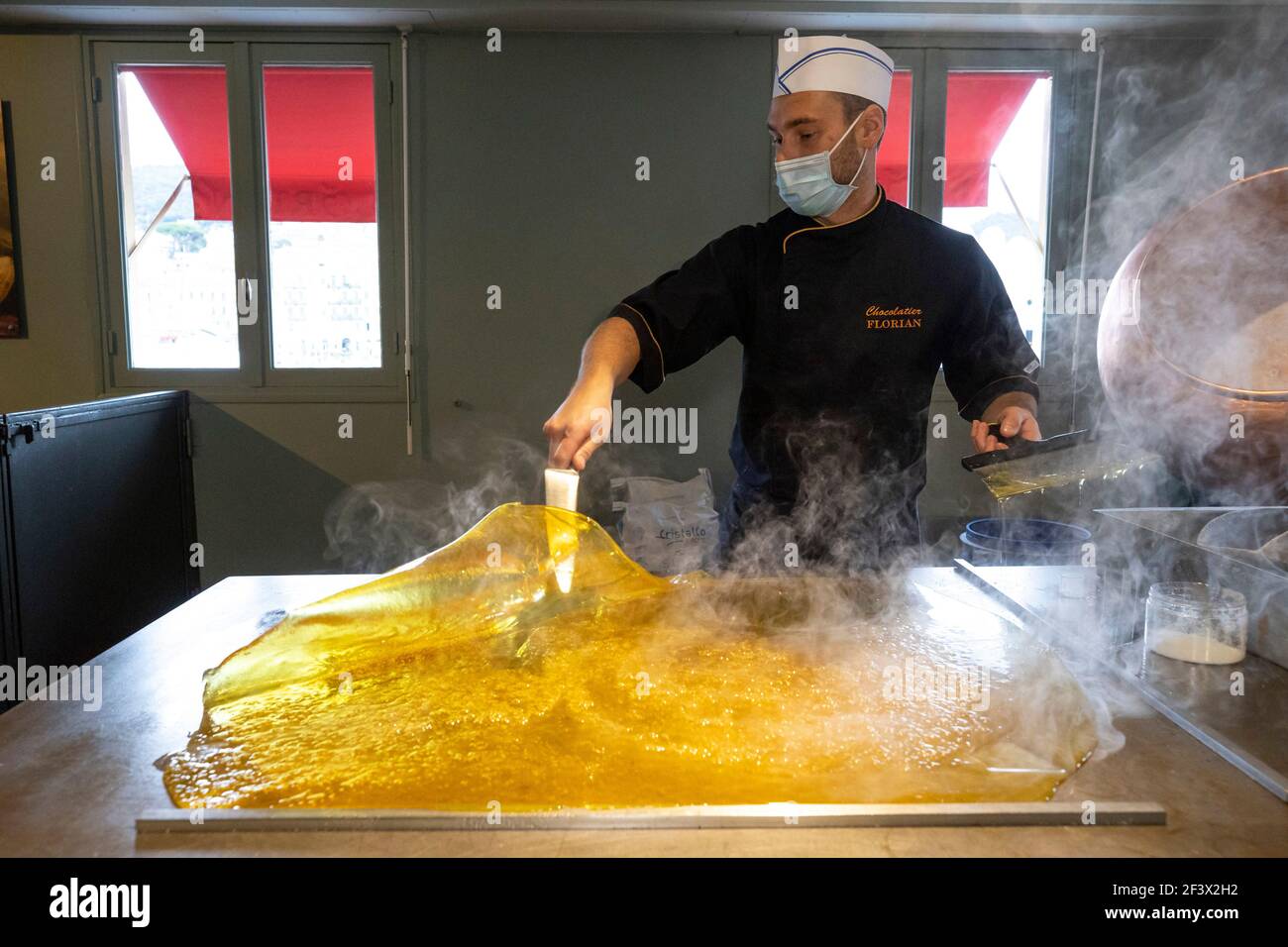 Confectionery, candy making at the candy store “Confiserie Florian” in