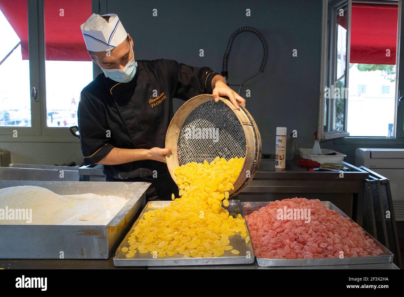 Confectionery, candy making at the candy store “Confiserie Florian” in