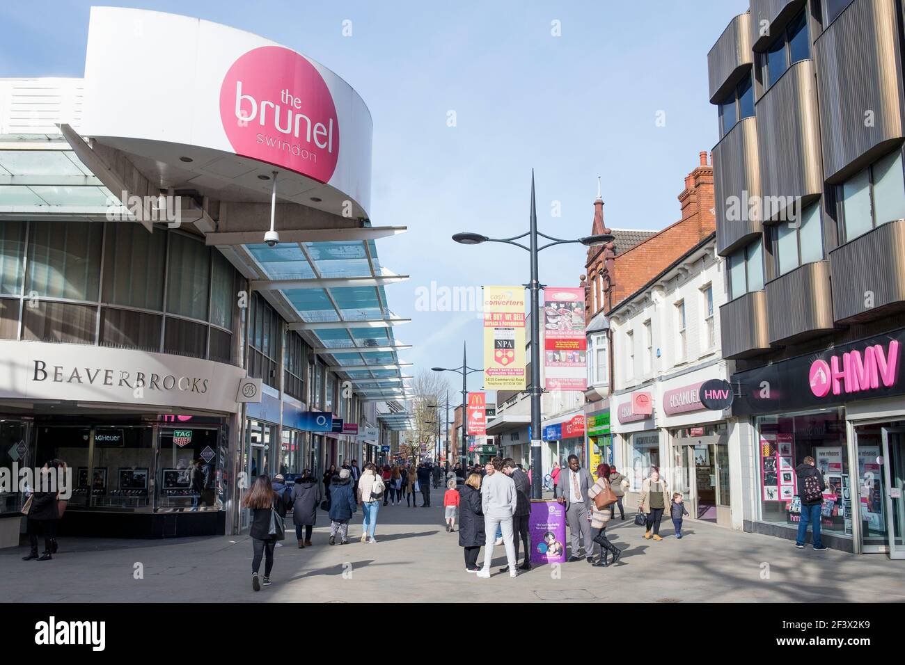 Shops and Shoppers shopping are pictured in Canal Walk, Swindon