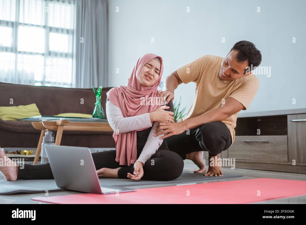 Woman giving massage husband hi-res stock photography and images - Alamy