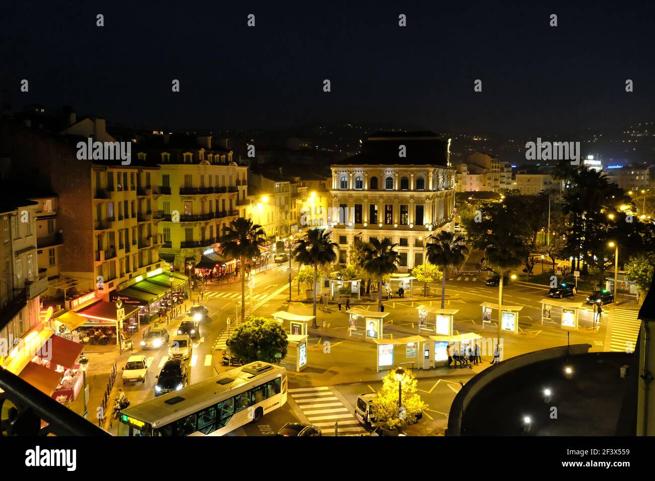 Cannes, France May 13, 2017 Citylights in the famous city of Cannes