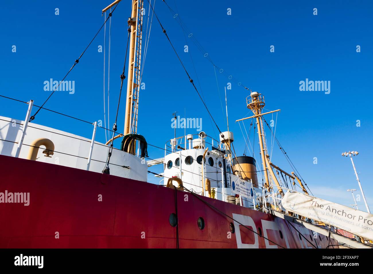 Lightship, Relief, moored near Jack London square, Oakland, California, USA Stock Photo