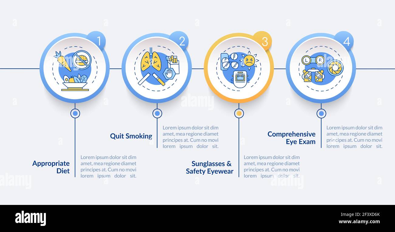 Eye health tips vector infographic template Stock Vector