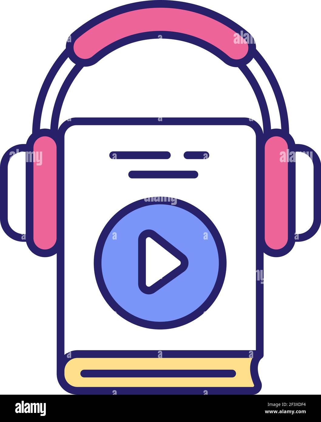 Listening to motivation audiobooks and podcasts RGB color icon Stock Vector