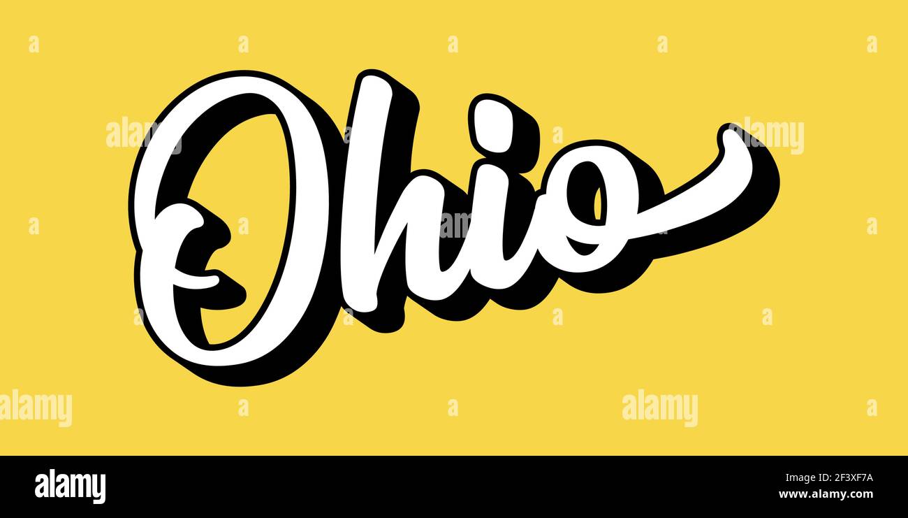 Ohio Tech Lettering Ohio state 3d map Stock Vector Images - Alamy