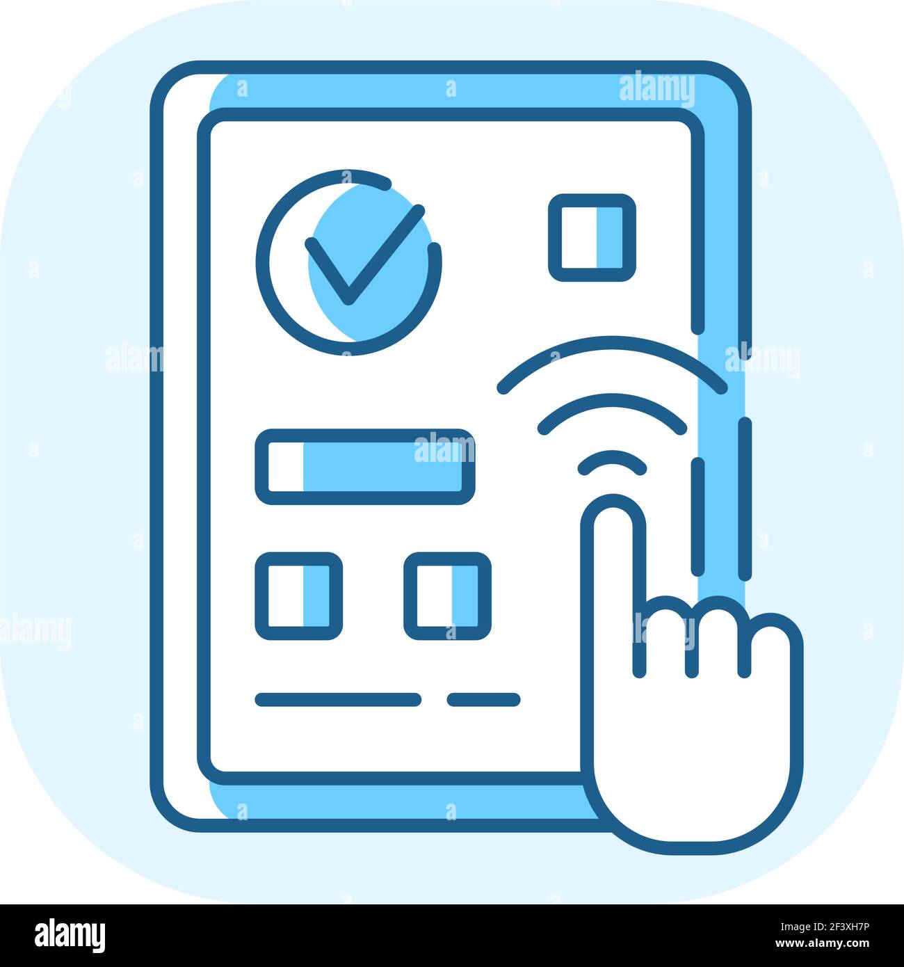 Predictive touch technology blue RGB color icon Stock Vector